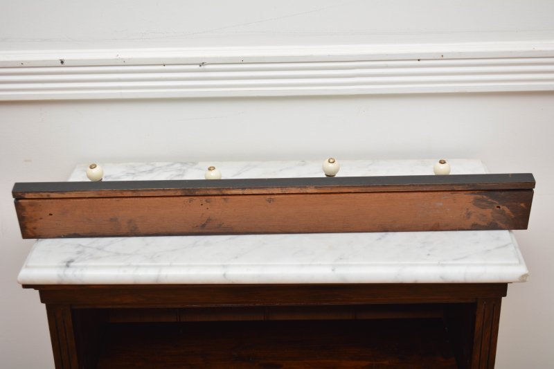 Pair Of Antique Victorian Ebonised Brass And Ceramic Coat Rack Coat Hooks - Image 23